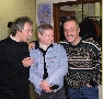 В антракте концерта в рок-кабаре "Кардиограмма" в Москве. Слева направо: Сергей Канашенко, Алексей Дидуров, Сандро Эристави.