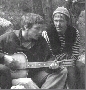 Владимир Губанов и Сергей Шишкин (второй председатель Севастопольского клуба авторской песни "Ахтиар") у туристского костра.