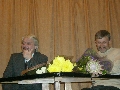 Эдуард Ивков и Николай Простаков (ведущий юбилейного вечера Э. Ивкова в "Меридиане" 6.02.2005).