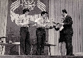 Борис Вахнюк вручает диплом победителей конкурса ансамблей Вячеславу Вахратимову и Алексею Брунову, Минск 1974